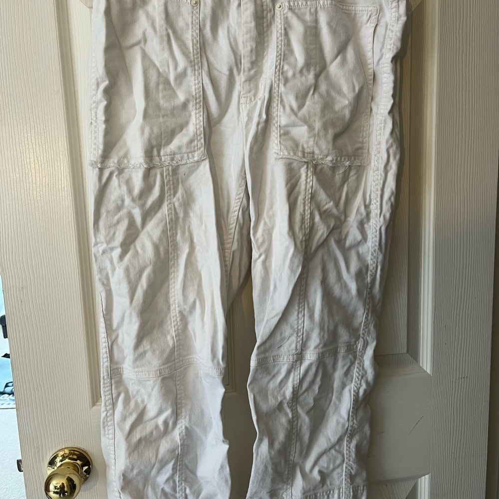 White Anthropologie Cargo Pants